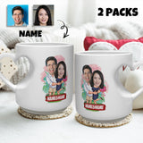 Valentine's Day Love Heart Mug 2 Packs Custom Photo&Name Mugs