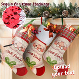 16.5in(L) Super Size-Custom Text Santa Claus Christmas Socks Flip Sequins Christmas Stocking