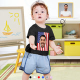 #6-12Y Custom Face American Flag Tee For Toddler Kids Kid's All Over Print T-shirt