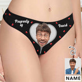 Custom Boyfriend Face&Name Underwear for Women Heart  Personalized Women's Lingerie Panties Classic Thongs