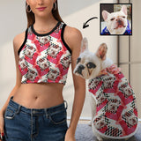 Personalized Women's Tank Top&Pet's Vest Custom Face Red Tank Top