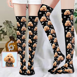 Custom Face Footprints Stockings Women's Socks Personalized Funny Photo Socks Gift