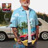 Custom Muscle Car Photo Hawaiian Shirt, Custom Up To 5 Photos, Gift For Car Lovers