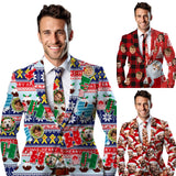 Custom Face Christmas Blazers Necktie For Women&Men Personalized Jacket Casual Coats