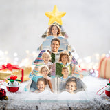 Custom 5 Photos Acrylic Christmas Photo Tree Can Be Hung or Placed