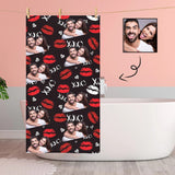 Custom Couple Face Red Lips Bath Towel 30