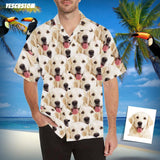 Custom Dog Face Hawaiian Shirt Seamless Dog Create Your Own Shirt for Husband/Boyfriend