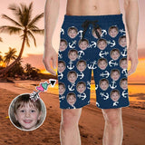 Custom Face Anchor Men's All Over Print Casual Shorts