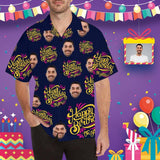 Custom Face Birthday Patterns Men's All Over Print Hawaiian Shirt