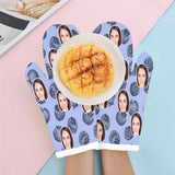 Custom Face Blueberry Heat Resistant Oven Mitt(A Pair)