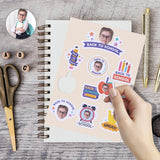 Custom Face Book Stationary Back To School Removable Adhesive Stickers