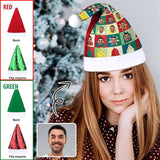 Custom Face Christmas Lattice Sequin Christmas Santa Hat