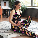 Custom Face Colorful Heart Women's Yoga Racerback Tank&Leggings Set