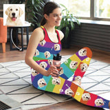 Custom Face Colorful Stripes Women's Yoga Racerback Tank&Leggings Set