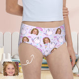 Custom Face Cute Monster Purple Girl's Underwear Cotton Brief Panties