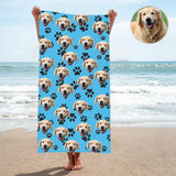 Custom Face Dog Paw Bath Towel 30