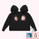 Custom Face Double One-piece Hoodie Personalized Two Person Intimate Hoodie Funny Couple Valentine's Day Gift