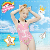 Custom Face Enjoy Today Kid's Swimsuit