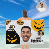 Custom Face Happy Halloween Bath Towel 30