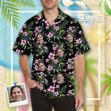 Custom Face Hawaiian Shirt Pink Flowers Custom Aloha Shirts Personalised Face Aloha Shirt Gift For Him