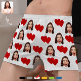 Custom Face Heart Multicolor Boxer Shorts Pure Cotton Shorts for Men