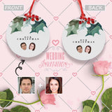 Custom Face Holly Wedding Circle Ornament