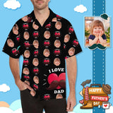 Custom Face I Love You Dad Men's All Over Print Hawaiian Shirt