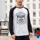 Custom Face & Name Long Sleeve T-Shirt Multiple Colors I Can Do Men's Casual Basic Soft Sports Raglan Baseball Tee Shirts