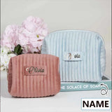 Custom Name Velvet Makeup Bag Personalized Travel Toiletry Cosmetic Bag Gift for Her Wedding Favors