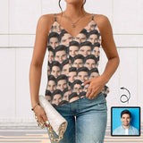 Custom Face Multi Face Women's V-Neck Cami Tank Tops