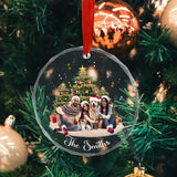 Personalized Custom Glass Ornament Custom Family Photo & Text Christmas Crystal Ornament