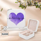 Custom Name Colorful Heart Jewelry Storage Box Jewelry Decorative Trinket Case Travel Jewelry Case Jewelry Organizer for Women Gift