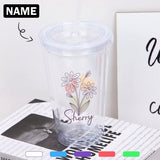 Custom Name Spring Tumbler with Straw - 16 OZ. Bridesmaid Gift