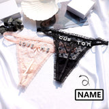 Customized Name Crystal Letter Lace with Heart Panties Women Underwear Briefs Thong Transparent Lingerie G string Intimates Girls Gift(DHL is not supported)