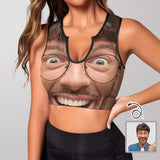 Custom Husband Face Funny High Quality Yoga Top