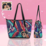 Custom Photo Color Leather Tote Bag