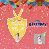 Custom Face Yellow Birthday Boy Pet Bandana