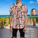 Custom Face Seamless Selfie Men's All Over Print Baseball Jersey