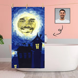 Custom Face Moonlight Night Bath Towel 30