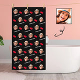 Custom Faces Heart I Love You Bath Towel 30