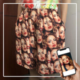 Custom Girlfriend Face Seamless Personalized Photo Men's Elastic Beach Shorts