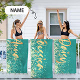 Custom Name Bachelorette Party Beach Towel Quick-Dry, Sand-Free, Super Absorbent, Non-Fading, Beach&Bath Towel Beach Blanket Personalized Bride Beach Wedding