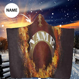 Custom Name Football Hooded Blanket (80