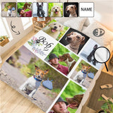 Personalized Dog Portrait Throw Blanket, Custom Blanket With Photo&Name, Custom Photo&Name My Love Ultra-Soft Micro Fleece Blanket, Customized Throw Blanket For Kids/Adults/Family, Souvenir, Gift