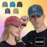 Custom Name Couple Paneled Brim Mesh Baseball Cap Unisex