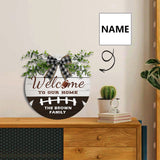 Custom Name Welcome Door Hanger Welcome Wood Circle Sign Round Welcome Sign Front Door Decor