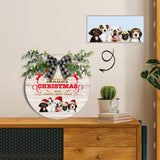 Custom Photo Cute Pet Christmas Door Hanger Welcome Personalized Wood Circle Sign Round Welcome Sign Front Door Decor