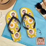 Custom Face Pan Fried Egg Flip Flops For both Men And Women Beach Souvenir Gift Applique Beach Life Gift For Boyfriend And Girlfriend