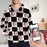 Custom Girlfriend Face Black White Square Men's All Over Print Full Zip Hoodie & Sweatpants