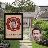 Custom Face Retired Fire Dept Garden Flag